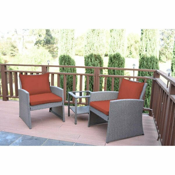 Propation 2 in. Mirabelle Bistro Set with Brick Red Cushion - 3 Piece PR2999103